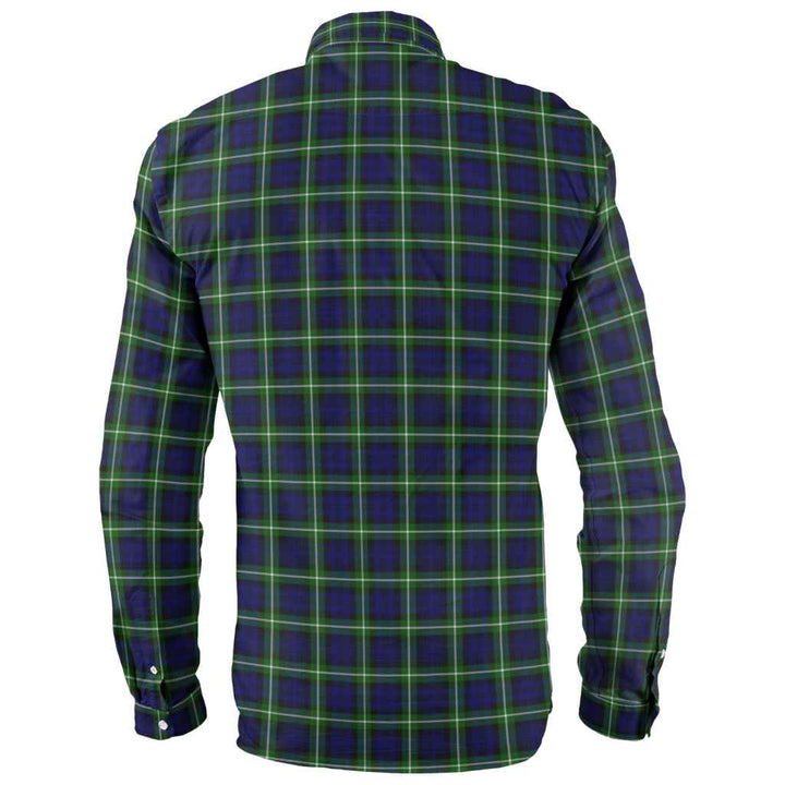 Scottish Lamont Modern Clan Tartan Long Sleeve Shirt Back Side Tartan Plaid