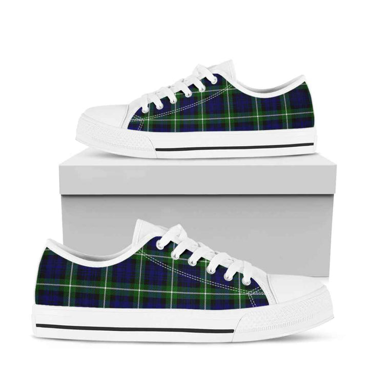 Scottish Lamont Modern Clan Tartan Low Top Shoes White Sole Tartan Plaid