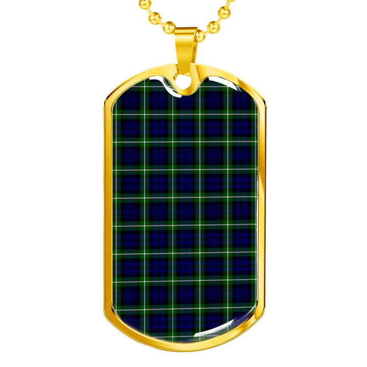 Scottish Lamont Modern Clan Tartan Military Dog Tag Necklace Tartan Plaid 2