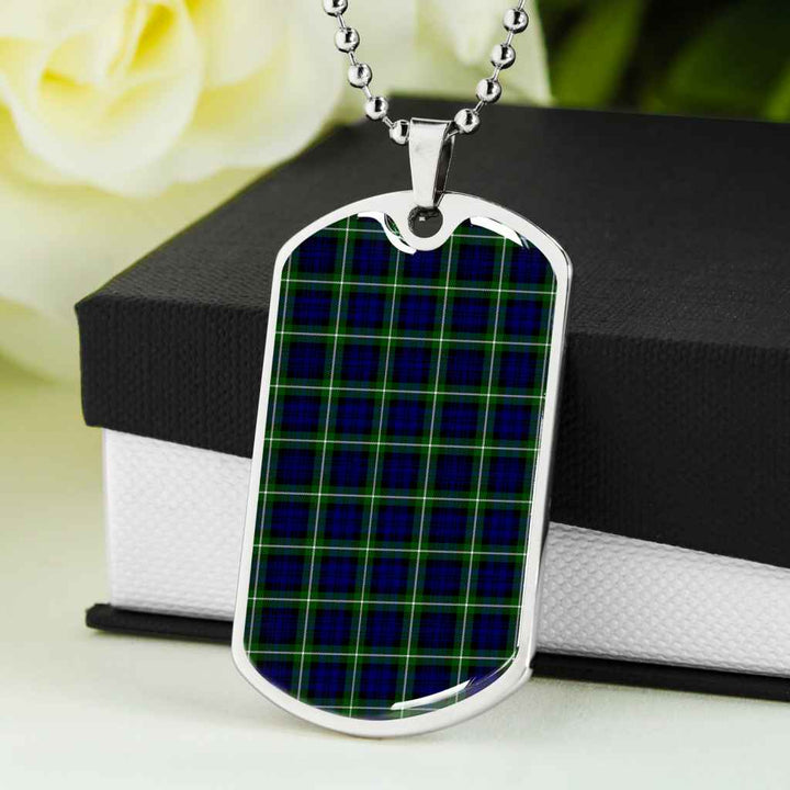 Scottish Lamont Modern Clan Tartan Military Dog Tag Necklace Tartan Plaid 5