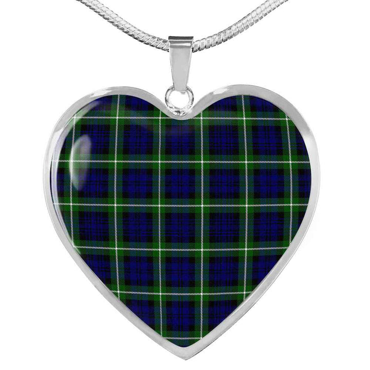 Scottish Lamont Modern Clan Tartan Necklace Heart Tartan Plaid 1
