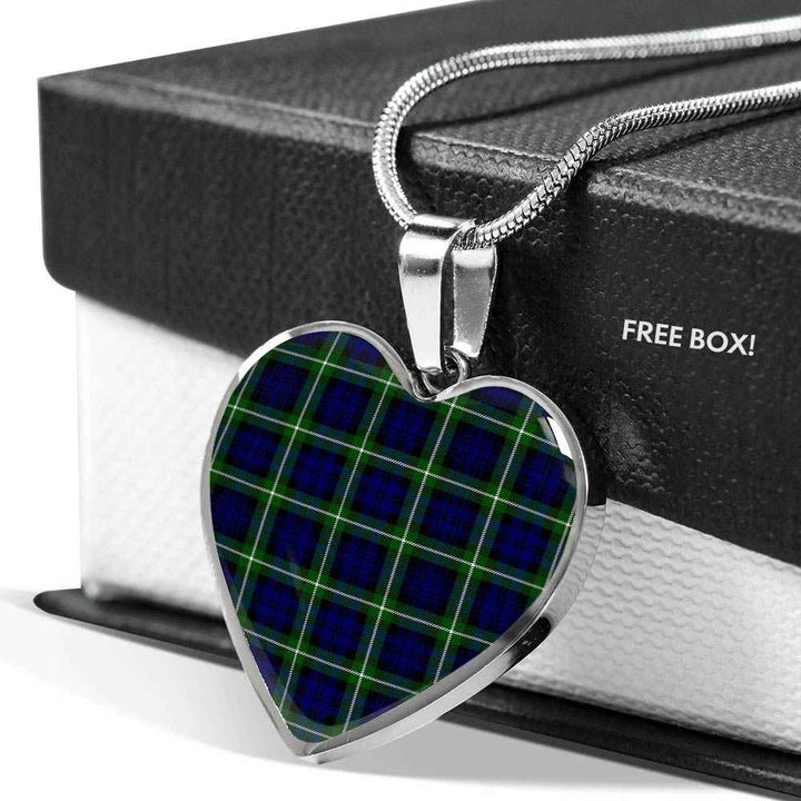 Scottish Lamont Modern Clan Tartan Necklace Heart Tartan Plaid 5