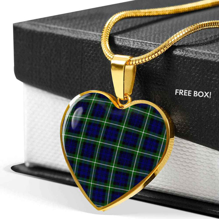 Scottish Lamont Modern Clan Tartan Necklace Heart Tartan Plaid 6
