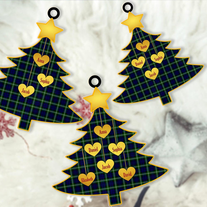Scottish Lamont Modern Clan Tartan Ornament Custom Family Christmas Tree Tartan Plaid 2