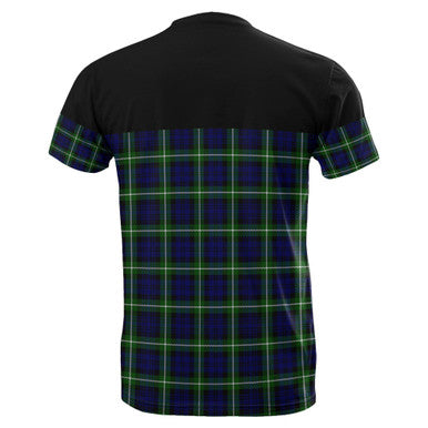 Scottish Lamont Modern Clan Tartan T-Shirt Horizontal Style Back Side Tartan Plaid