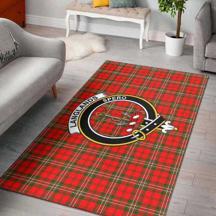 Scottish Langlands Clan Crest Tartan Area Rug Tartan Plaid 1