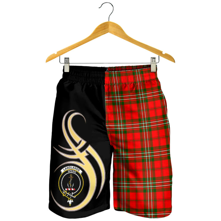 Scottish Langlands Clan Crest Tartan Believe in Me Men's Shorts
