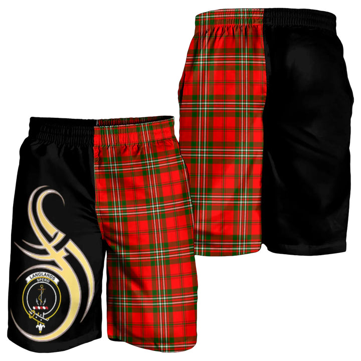 Scottish Langlands Clan Crest Tartan Believe in Me Men's Shorts