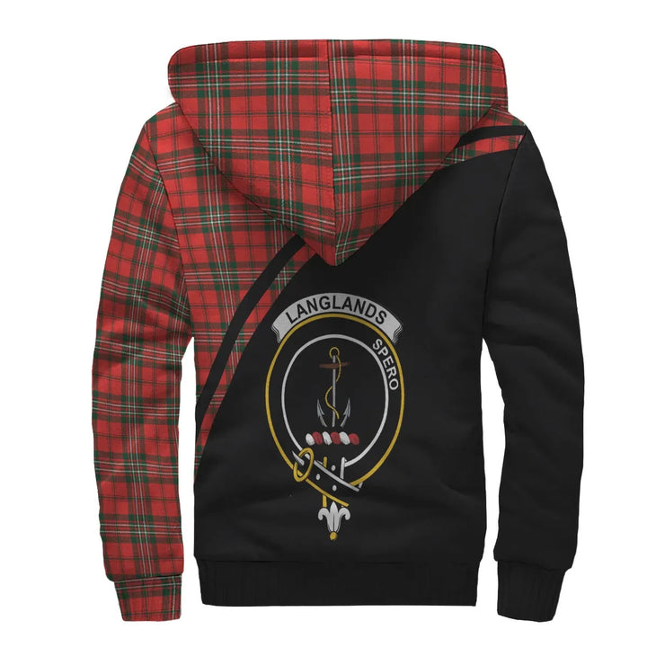 Scottish Langlands Clan Crest Tartan Curve Sherpa Hoodie