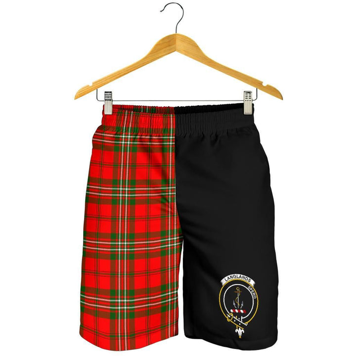 Scottish Langlands Clan Crest Tartan Half of Me Men's Shorts