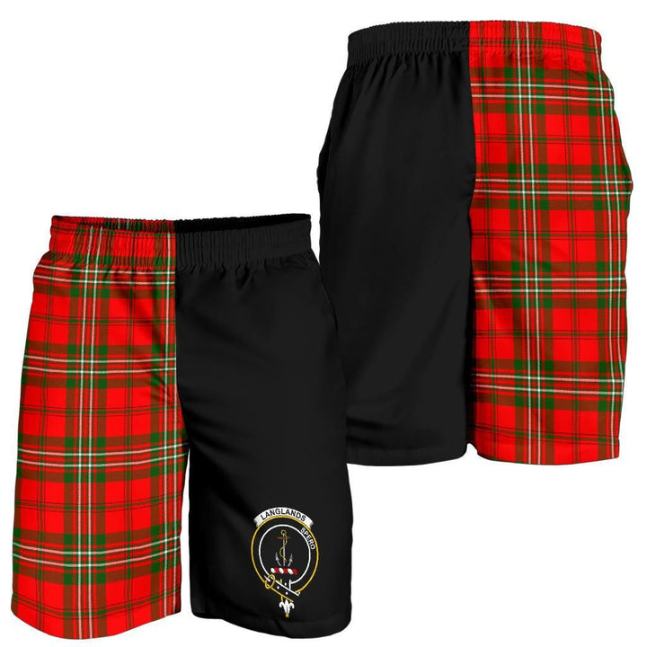 Scottish Langlands Clan Crest Tartan Half of Me Men's Shorts