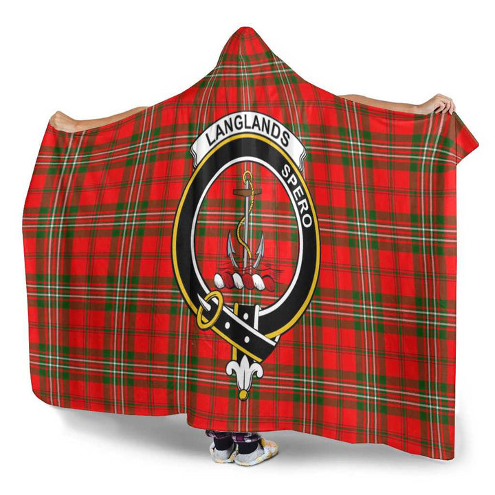 Scottish Langlands Clan Crest Tartan Hooded Blanket Tartan Plaid 3