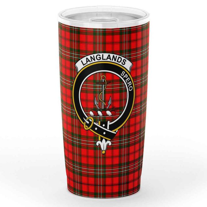 Scottish Langlands Clan Crest Tartan Insulated Tumbler Tartan Plaid 1
