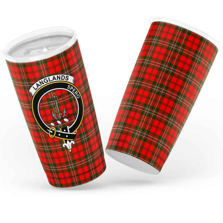 Scottish Langlands Clan Crest Tartan Insulated Tumbler Tartan Plaid 3