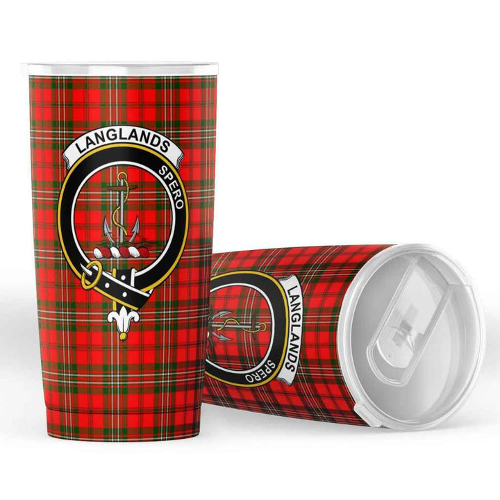 Scottish Langlands Clan Crest Tartan Insulated Tumbler Tartan Plaid 4