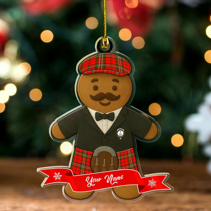 Scottish Langlands Clan Crest Tartan Ornament Custom Gingerbread Scotsman Tartan Plaid