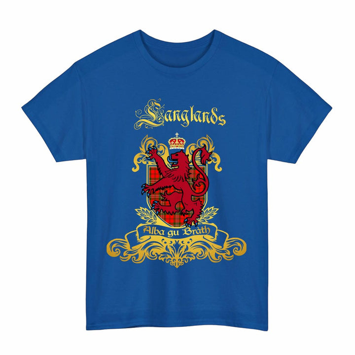 Scottish Langlands Clan Tartan Lion Rampant of Scotland T-Shirt Tartan Plaid Royal Color