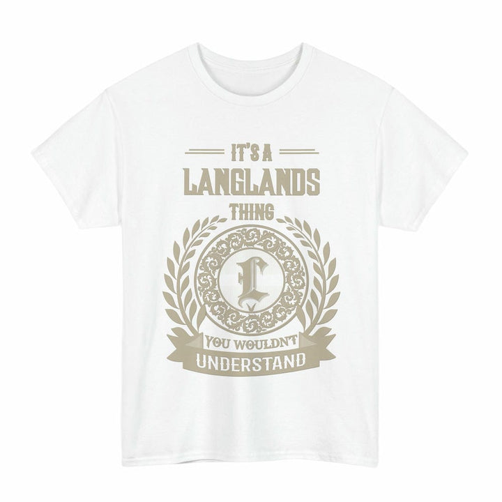 Scottish Langlands Clan Tartan T-Shirt - Vintage Family Name Tartan Plaid White Color