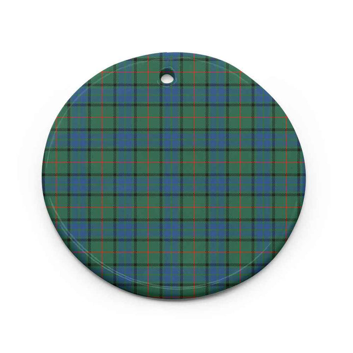 Scottish Lauder Clan Tartan Ceramic Ornament Circle Shape Tartan Plaid