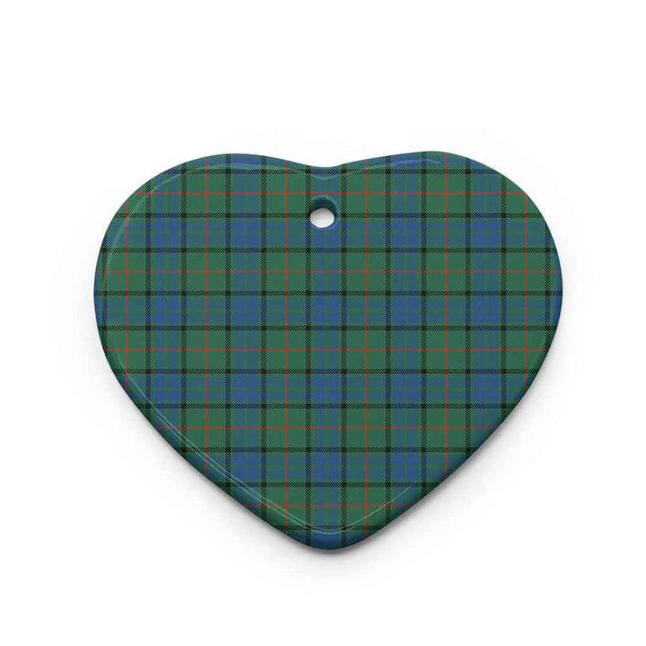 Scottish Lauder Clan Tartan Ceramic Ornament Heart Shape Tartan Plaid