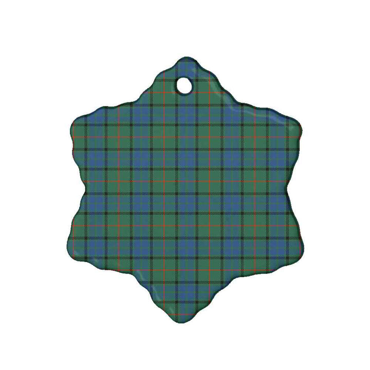 Scottish Lauder Clan Tartan Ceramic Ornament Snow Flake Shape Tartan Plaid