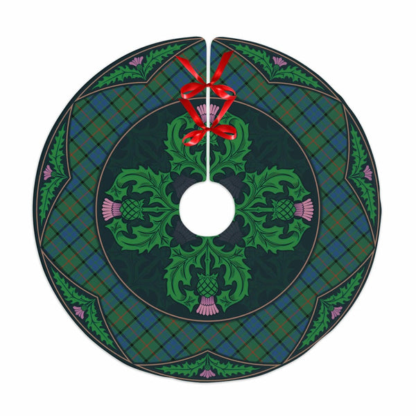 Scottish Lauder Clan Tartan Christmas Tree Skirt Old Scottish Thistle Flower No Tassels Tartan Plaid 1