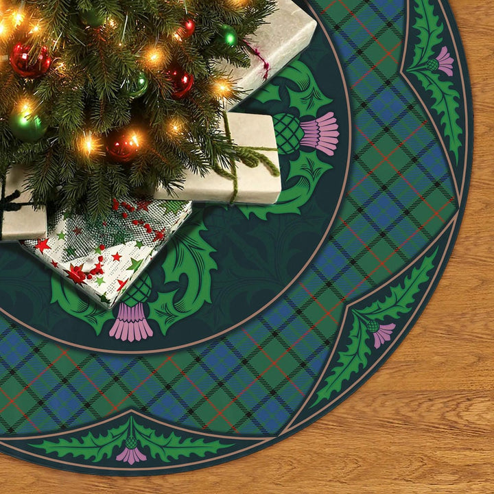 Scottish Lauder Clan Tartan Christmas Tree Skirt Old Scottish Thistle Flower No Tassels Tartan Plaid 2