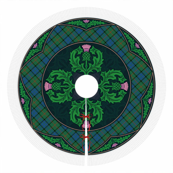 Scottish Lauder Clan Tartan Christmas Tree Skirt Old Scottish Thistle Flower Tassels Tartan Plaid 1