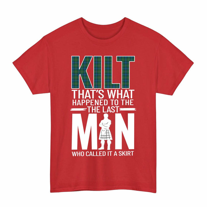 Scottish Lauder Clan Tartan Funny Scotland Kilt T-Shirt Tartan Plaid Red Color