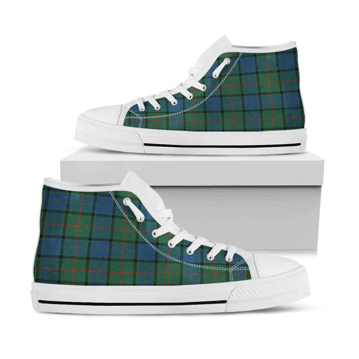 Scottish Lauder Clan Tartan High Top Shoes White Sole Tartan Plaid