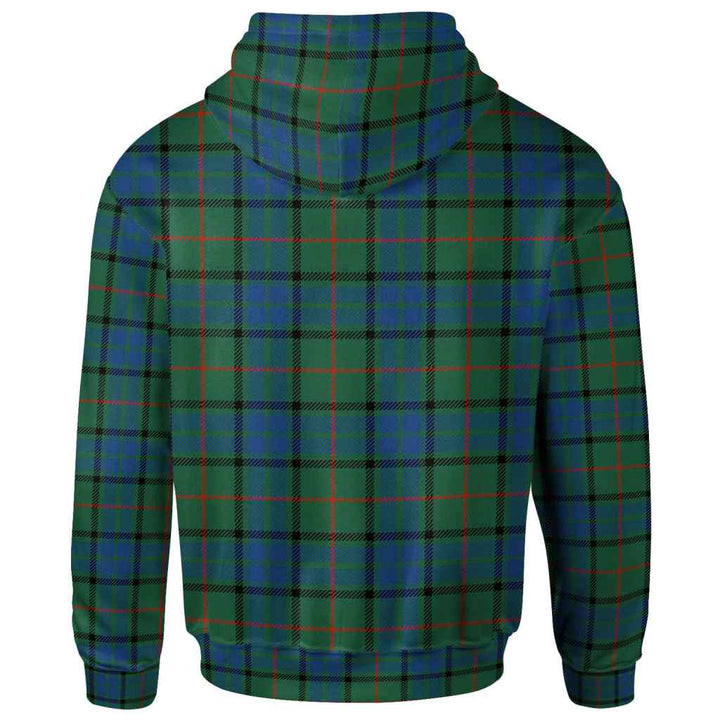 Scottish Lauder Clan Tartan Hoodie Back Side Tartan Plaid