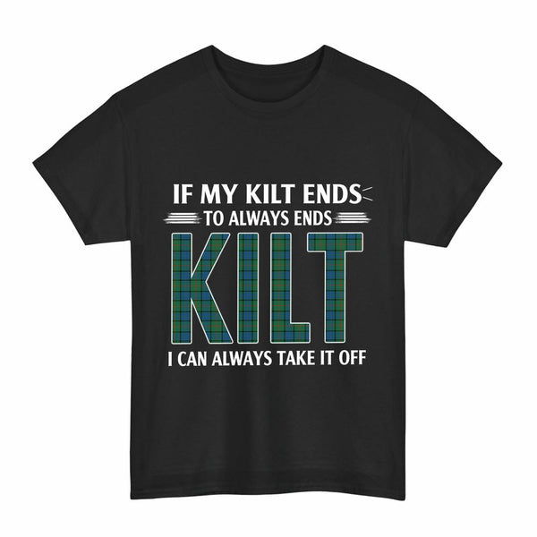 Scottish Lauder Clan Tartan Kilt Pride T-Shirt Tartan Plaid Black Color