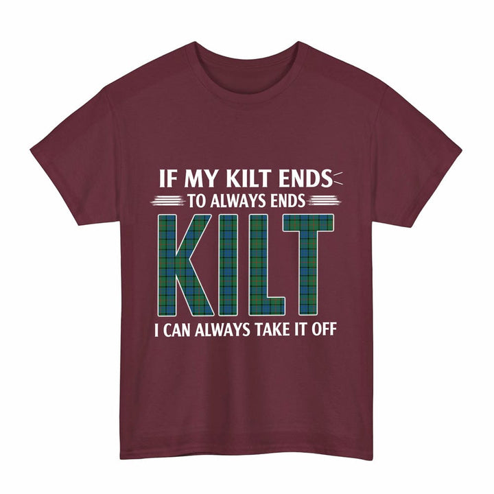 Scottish Lauder Clan Tartan Kilt Pride T-Shirt Tartan Plaid Maroon Color