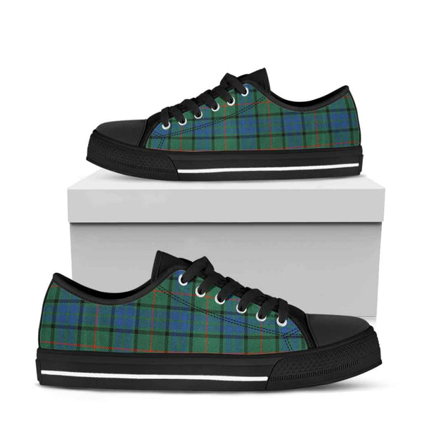 Scottish Lauder Clan Tartan Low Top Shoes Black Sole Tartan Plaid