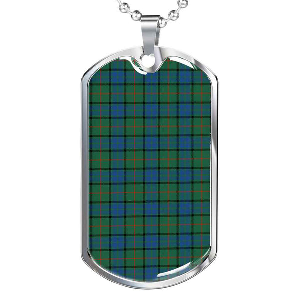 Scottish Lauder Clan Tartan Military Dog Tag Necklace Tartan Plaid