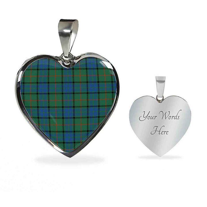 Scottish Lauder Clan Tartan Necklace Heart Tartan Plaid 3
