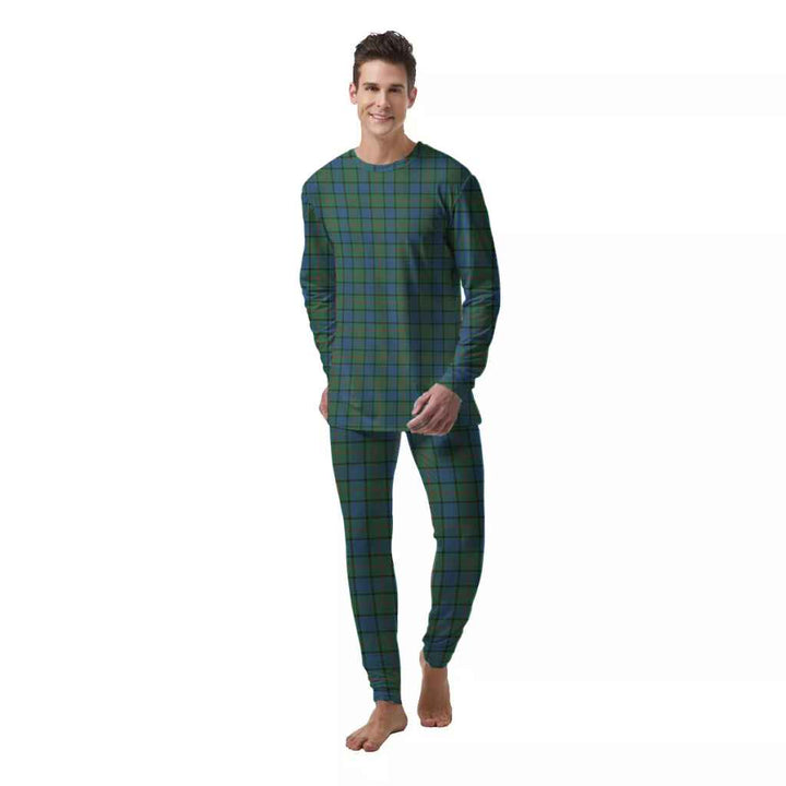 Scottish Lauder Clan Tartan Pajama Set  Men Front Side Tartan Plaid