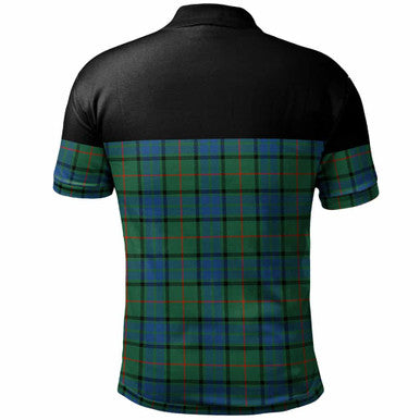 Scottish Lauder Clan Tartan Polo Shirt - Horizontal Style Back Side Tartan Plaid