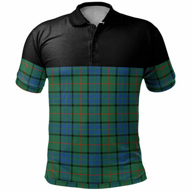 Scottish Lauder Clan Tartan Polo Shirt - Horizontal Style Front Side Tartan Plaid