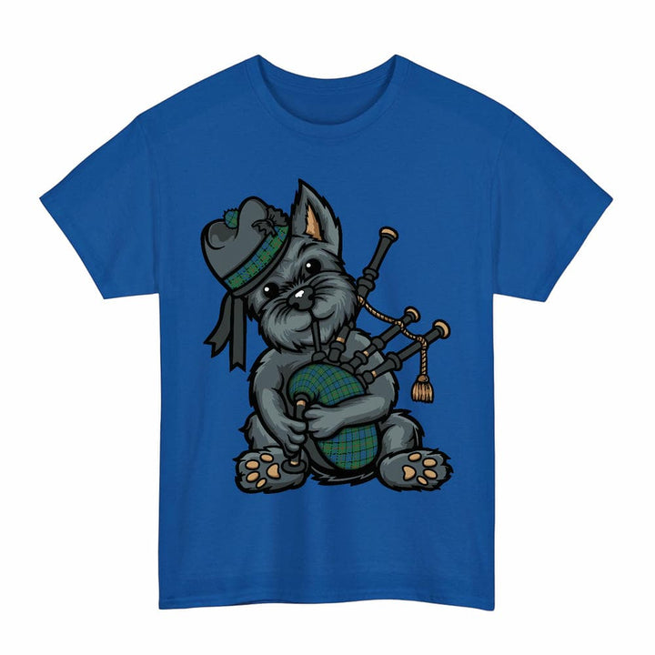 Scottish Lauder Clan Tartan Terrier Bagpipes T-Shirt Tartan Plaid Royal Color