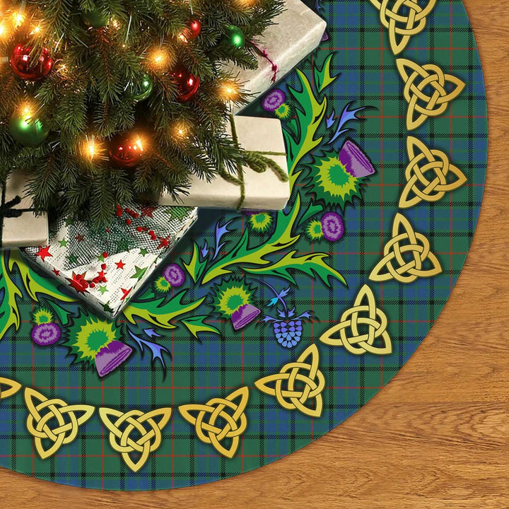 Scottish Lauder Clan Tartan Thistle Celtic Knot Christmas Tree Skirt No Tassels Tartan Plaid 2