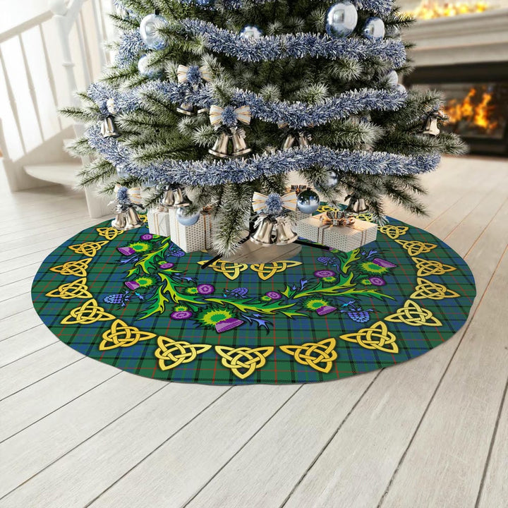 Scottish Lauder Clan Tartan Thistle Celtic Knot Christmas Tree Skirt No Tassels Tartan Plaid 3