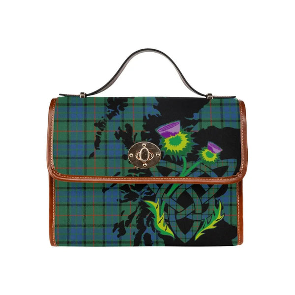 Scottish Lauder Clan Tartan Waterproof Canvas Bag With Thistle Tartan Plaid 2