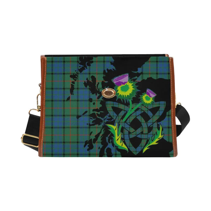 Scottish Lauder Clan Tartan Waterproof Canvas Bag With Thistle Tartan Plaid 2