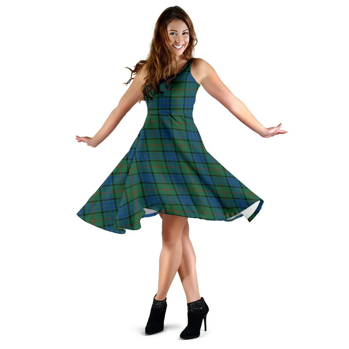Scottish Lauder Clan Tartan Women Midi Dress