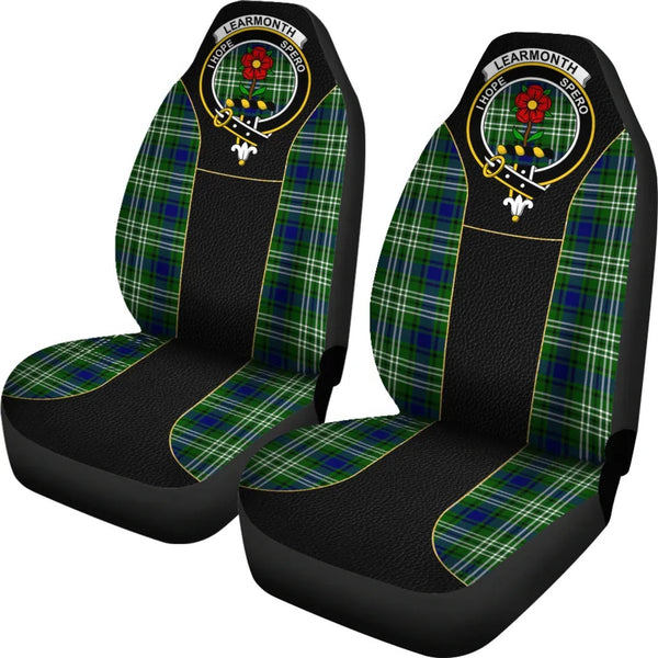 Scottish Learmonth Clan Crest Tartan Car Seat Covers - Special Style 2