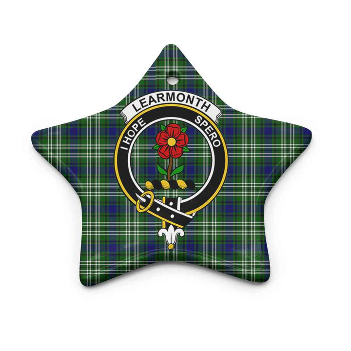 Scottish Learmonth Clan Crest Tartan Ceramic Ornament Star Shape Tartan Plaid