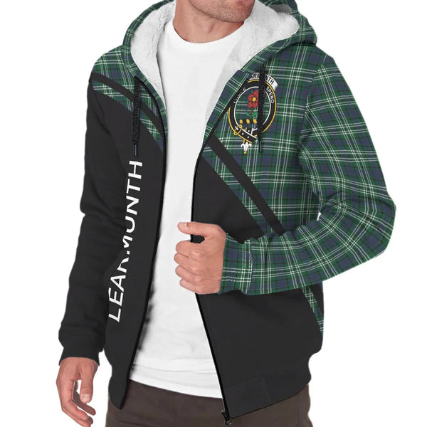 Scottish Learmonth Clan Crest Tartan Curve Sherpa Hoodie