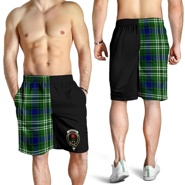 Scottish Learmonth Clan Crest Tartan Half of Me Men's Shorts