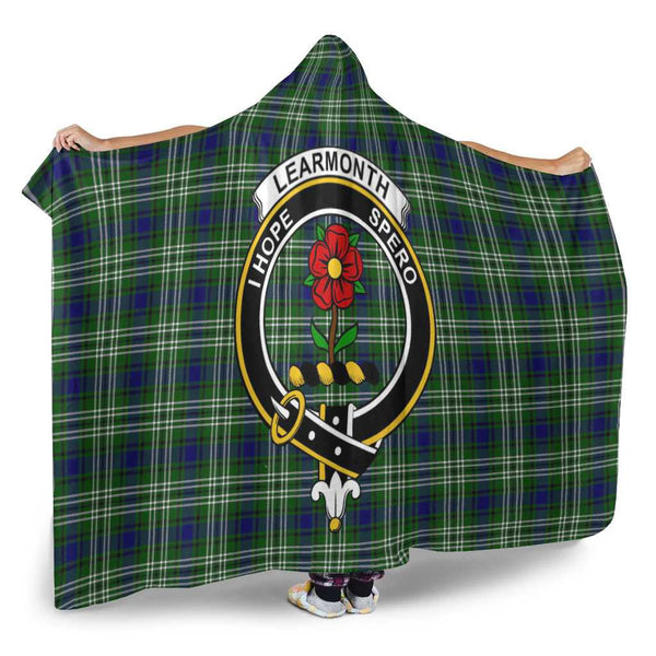 Scottish Learmonth Clan Crest Tartan Hooded Blanket Tartan Plaid 2